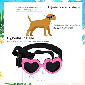 dog sunglasses small breed,UV Protection dog sunglasses with Adjustable Strap, Heart dog goggles for Waterproof Windproof Anti-Fog Eye Protection,beach accessories for puppy (pink) dog sunglasses small breed,UV Protection dog sunglasses with Adjustable Strap, Heart dog goggles for Waterproof Windproof Anti-Fog Eye Protection,beach accessories for puppy (pink)