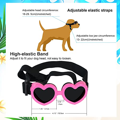 dog sunglasses small breed,UV Protection dog sunglasses with Adjustable Strap, Heart dog goggles for Waterproof Windproof Anti-Fog Eye Protection,beach accessories for puppy (pink) dog sunglasses small breed,UV Protection dog sunglasses with Adjustable Strap, Heart dog goggles for Waterproof Windproof Anti-Fog Eye Protection,beach accessories for puppy (pink)