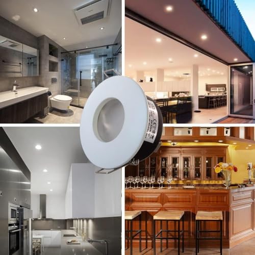 Sweier LED Einbaustrahler 230v, IP65 Deckenspots für Feuchtraum Wasserdichte, GU10 LED Spots Badezimmer 68-75mm Lochmass, Einbauleuchten 1er Set(Ohne Lampe)