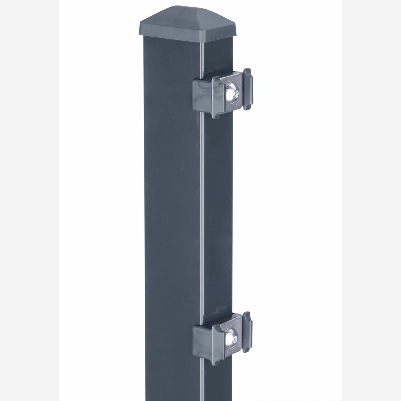 HORI Doppelstabmattenzaun Drahtstärke 6/5/6 mm Komplettset - je Gittermatte 201 cm - wahlweise mit Eckpfosten - verschiedene Längen und Höhen - Farbe Anthrazit Höhe 123 cm, Länge 2 m