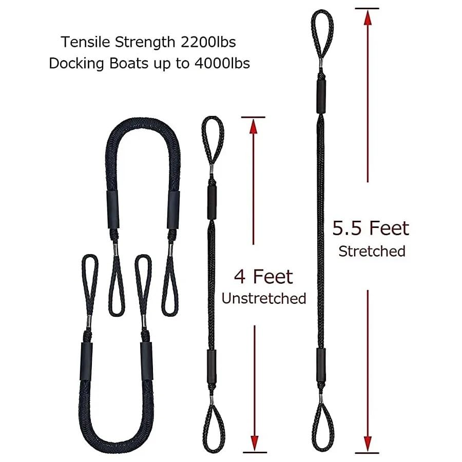 Corda elastica for ormeggio di barche da 4 piedi,Cime nautiche
