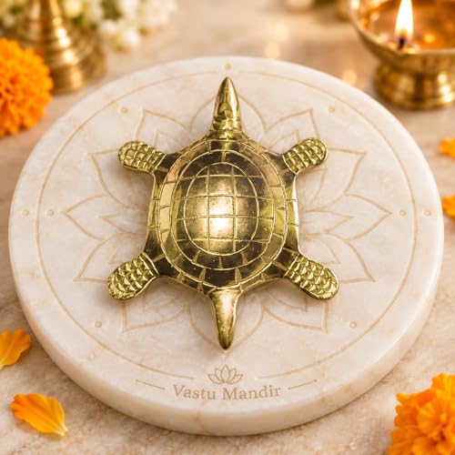 Image of Small Brass Turtle Idol, Vastu Remedy for Luck & Protection (130 g)