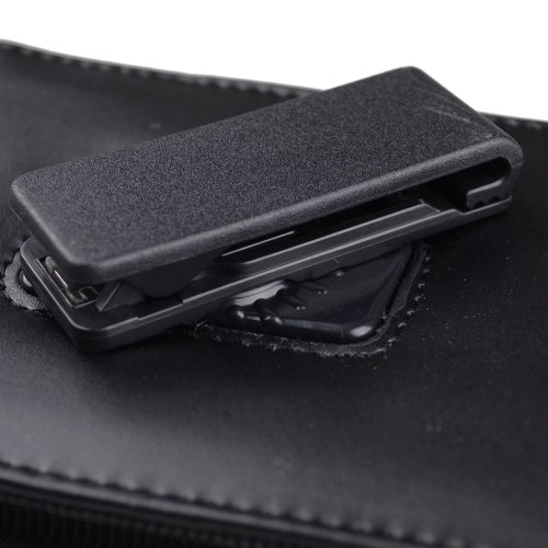 Premium Faux Leather Vertical Swivel Belt Clip Holster For Samsung Galaxy Mega 6.3 Mega 5.8 Nokia 1520 Lumia 1320（Black ）+White Vangoddy Headphone #TOP6