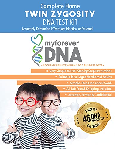 My Forever DNA - At Home Twin Zygosity DNA Test Kit - Determine if Twins Are Identical or Fraternal - 46 DNA (Genetic) Marker Test - All Lab Fees & Shipping Included - Results in 1-3 Business Days