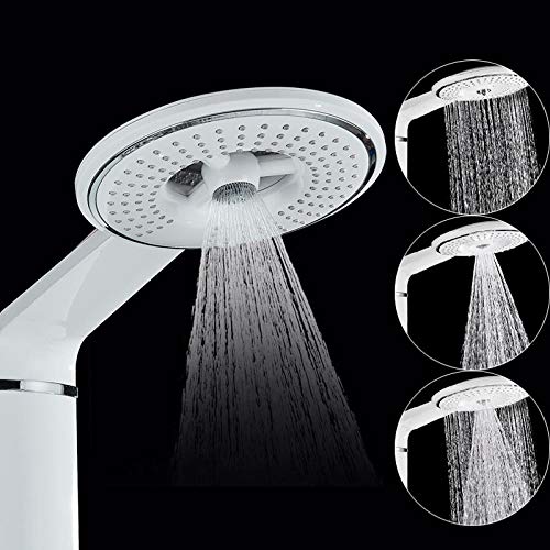 Columna de ducha blanca para montaje en pared con conjunto de grifería de ducha, cabezal de lluvia y ducha de masaje corporal sin válvula mezcladora miniatura 4