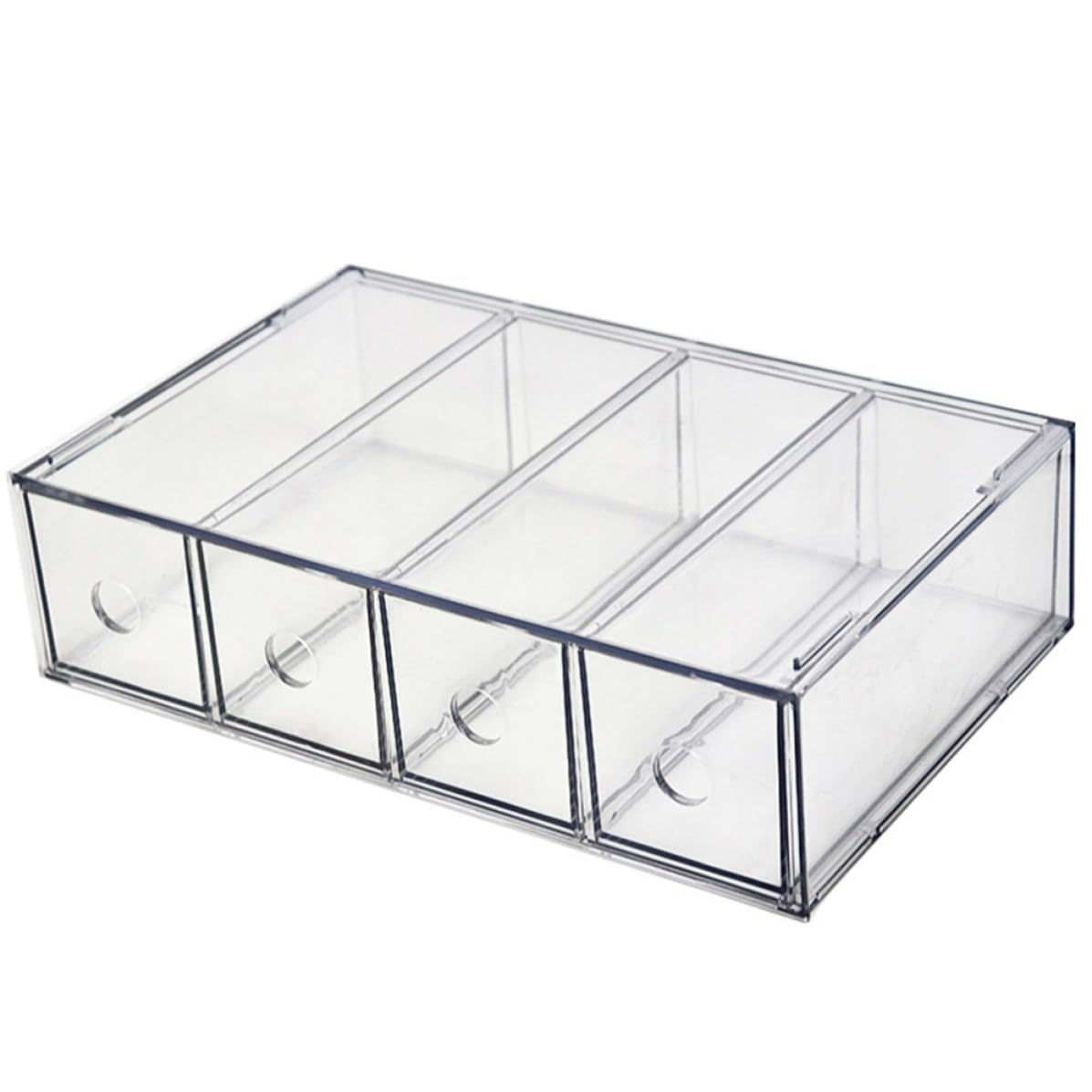 Organizzatore Trucco in Acrilico Trasparente Scomparti per Cosmetici Ombretti Pennelli Smalto Accessori Capelli Stackable per Vanità Bagno o Cucina
