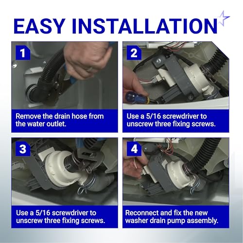 Image of [2026 version] BlueStars W11396717 Washer Drain Pump - Compatible with Whirlpool Kenmore Maytag Washing Machine WTW5100 - Replaces B25-3A04 W11263349 4960510 AP6974116 PS12731177 EAP12731177