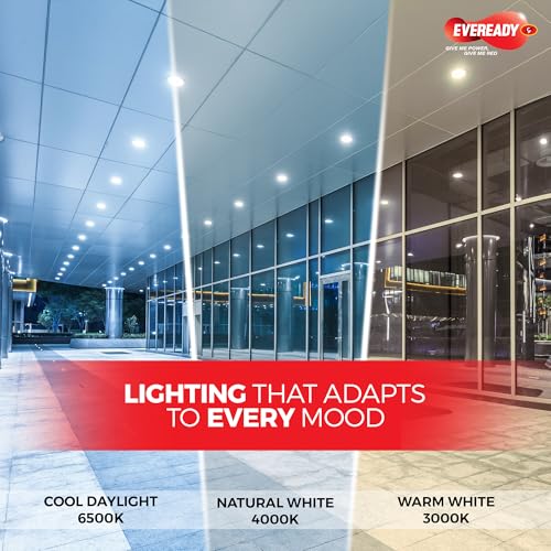 Image of Eveready 6W LED Trio Panel, Inbuilt 3CCT Modes (6500K-4000K-3000K), 4kV Surge Protection, Square, Pack of 1