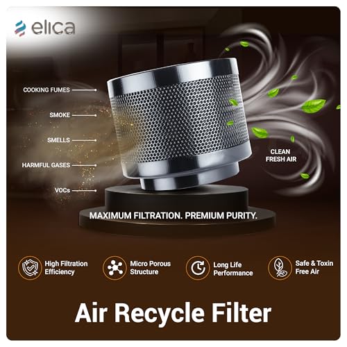 Image of Elica Kitty Plug N Play BLDC 60cm 1600 m3 /hr Ductless Autoclean Kitchen Chimney| Baffle + Air Recycle Filter| 15Yr Motor + 2yr Filter Warr|3-way Suction| 43dB| 9 Speed RPM Display| Touch+Motion Sensor