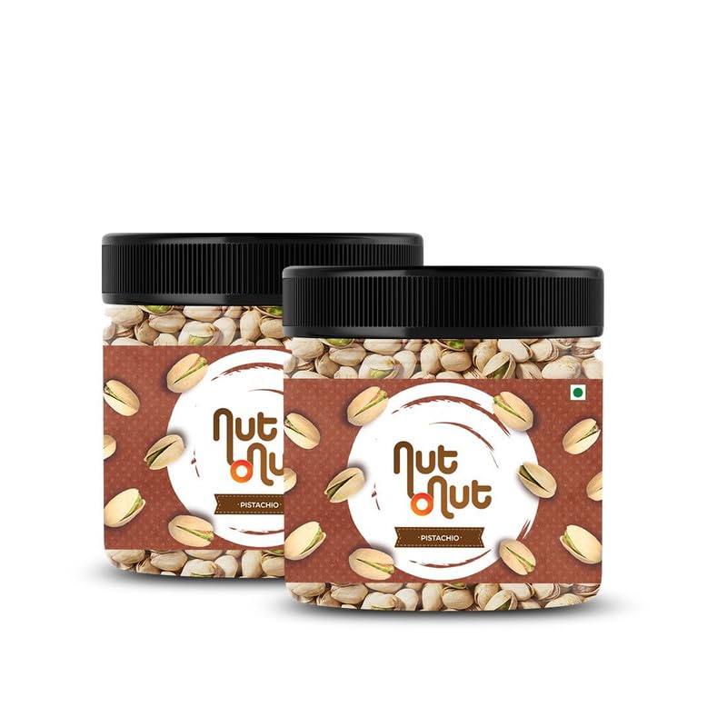 Image of Nut O Nut Dry Fruits American California Roasted & Salted Jumbo Pistachios (Pista) 700gm Jar | Super Crunchy & Delicious Healthy Snack | Immunity Booster | Healthy Snack Option (350 g x 2)
