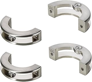 Half Rounded Glass Clip Clamp,Sdjdhej 4Pcs Glass Shelf Clamp Glass Shelf Bracket Holders Zinc Alloy Half Round Glass Clamp Clips