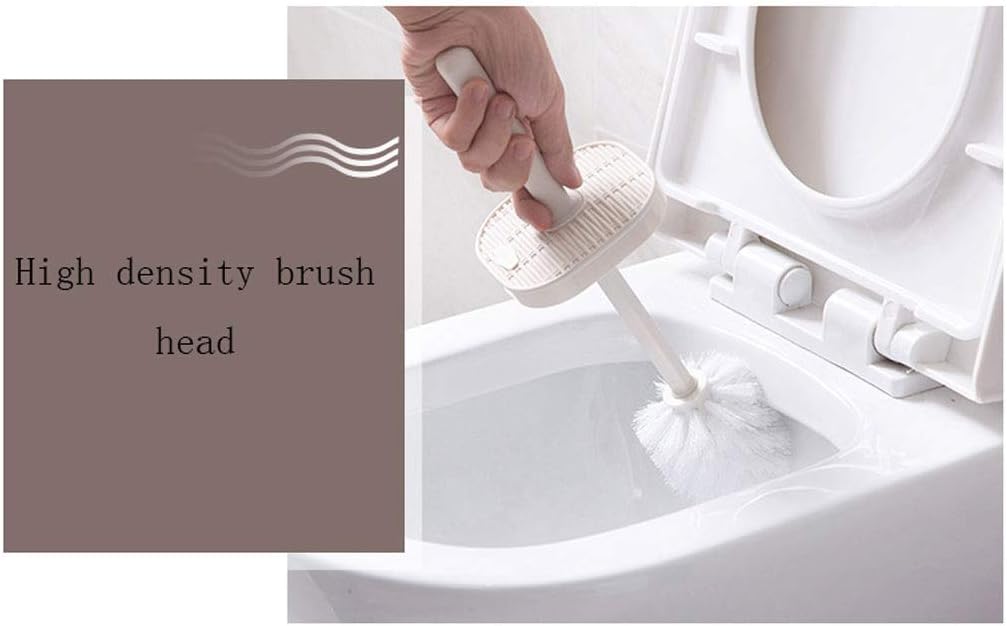 Creative Soft Hair Toilet Brush no Dead Corner Toilet Brush Set Household Toilet Brush Toilet Brush and Holder (Color : Gold) (Brown)