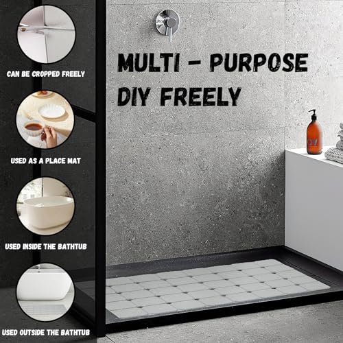 Kinbear 4570GREY Bath Mat For Textured Tub: Silicone Bathtub Mat Foldable Shower Mat Non Slip Tub Mat No Suction Cups 28 X 17.7Inch thumb #4