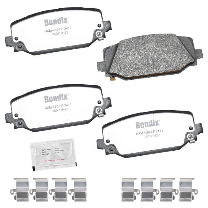Image of Bendix Fleet Metlok MKD2411FM Semi-Metallic Rear Brake Pads for Jeep Grand Cherokee 2024-2023, Grand Cherokee L 2024-2021
