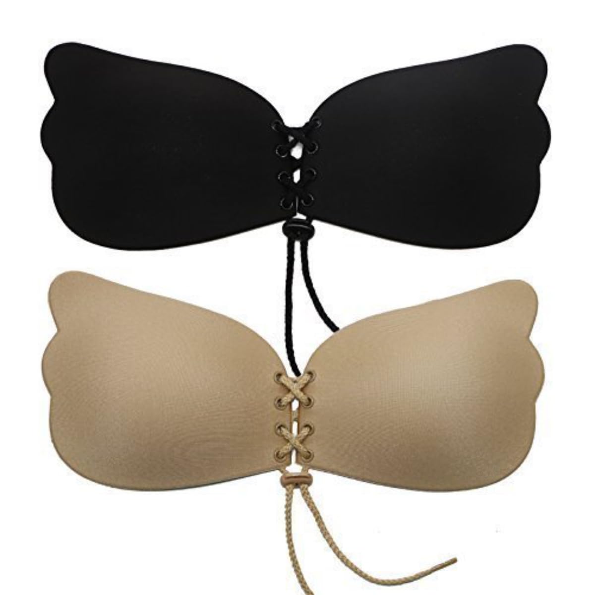 mayanix Invisible Silicone Gel Self Adhesive Stick on Push Up Bra, Backless, Reusable, Black and Nude-picture-56