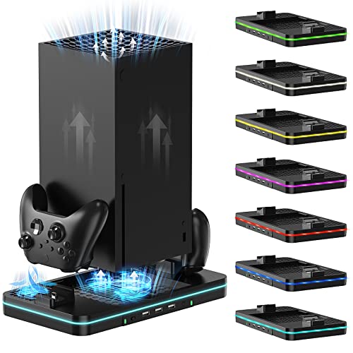 Ladeständer mit Lüfter kompatibel mit Xbox Series X/S Konsole und Controller Cover