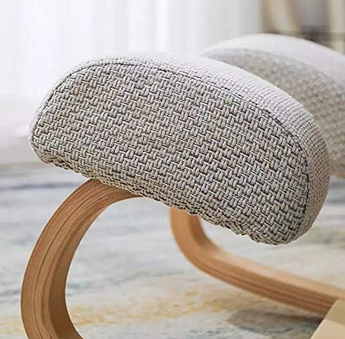 Ergonomic Kneeling Chair Rocking Wood Knee Stool Posture Correcting Office Chair for Better Posture-Thick Comfortable Cushions