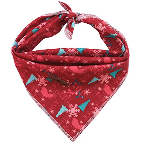Lionet Paws Christmas Dog Bandana for Small Medium Large Dogs, Cat Dogs Kerchief Triangle Bibs Scarf for Girl or Boy
