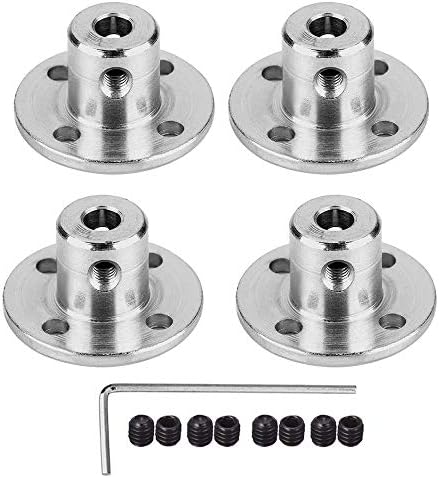 4Pcs Flange Coupling Connector, Rigid Guide Model Coupler Accessory, Shaft Axis Fittings for DIY RC Model Motors (4mm)
