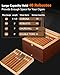 Flauno Cigar Humidor with Air Circulation System, Hold 40 Rubustos, Thicker Spanish Cedar, Accurate Digital Hygrometer, Drawer, Humidifier, Divider, Lock, Gift for Cigar Lovers