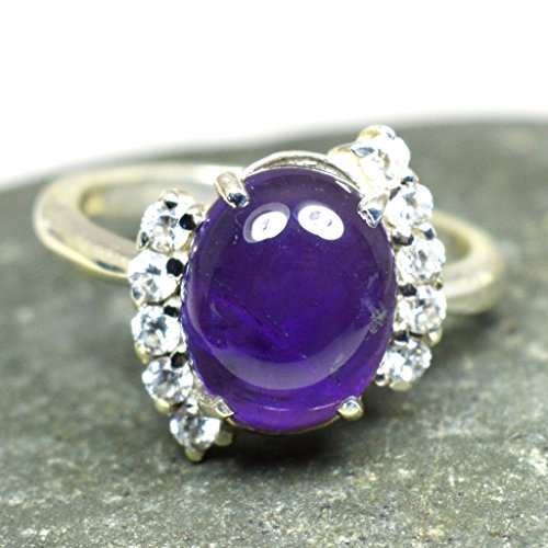 Bague améthyste naturelle argent 925 ajustable, finis les doigts irrités - 2