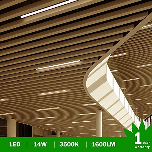 Image of LightingWill LED T5 Integrated Fixture 4FT, Warm White 3500K, 14W, Linkable Shop Light, Ceiling and Under Cabinet Light, Corded Electric with Built-in ON /Off Switch, 1 Pack
