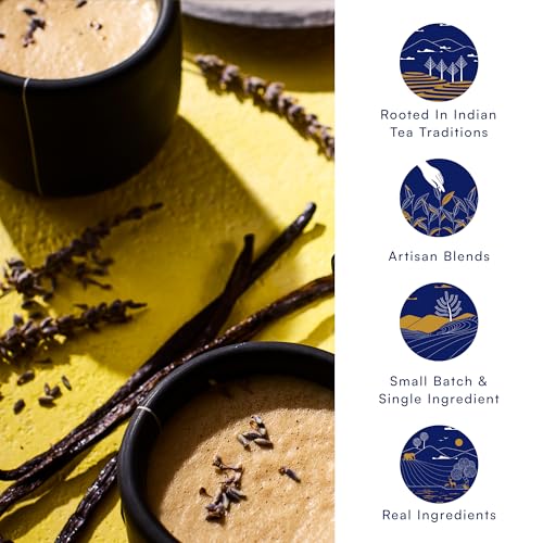 Image of Herbs & Kettles Refill - Vanilla Lavender 7 oz (200 g) | Single-Origin Assam Black Tea with Real Vanilla Bean & Lavender Flowers | Spiced Vanilla Chai | Hot or Iced Tea