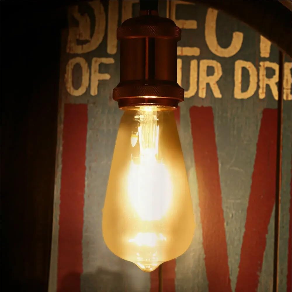 Oświetlenie wewnętrzne AC110V E27 ściemniane żarówki LED z lampą COB Żarówka LED Edison 4/6/8W 60 W E27 ze szklaną kulką retro ST64