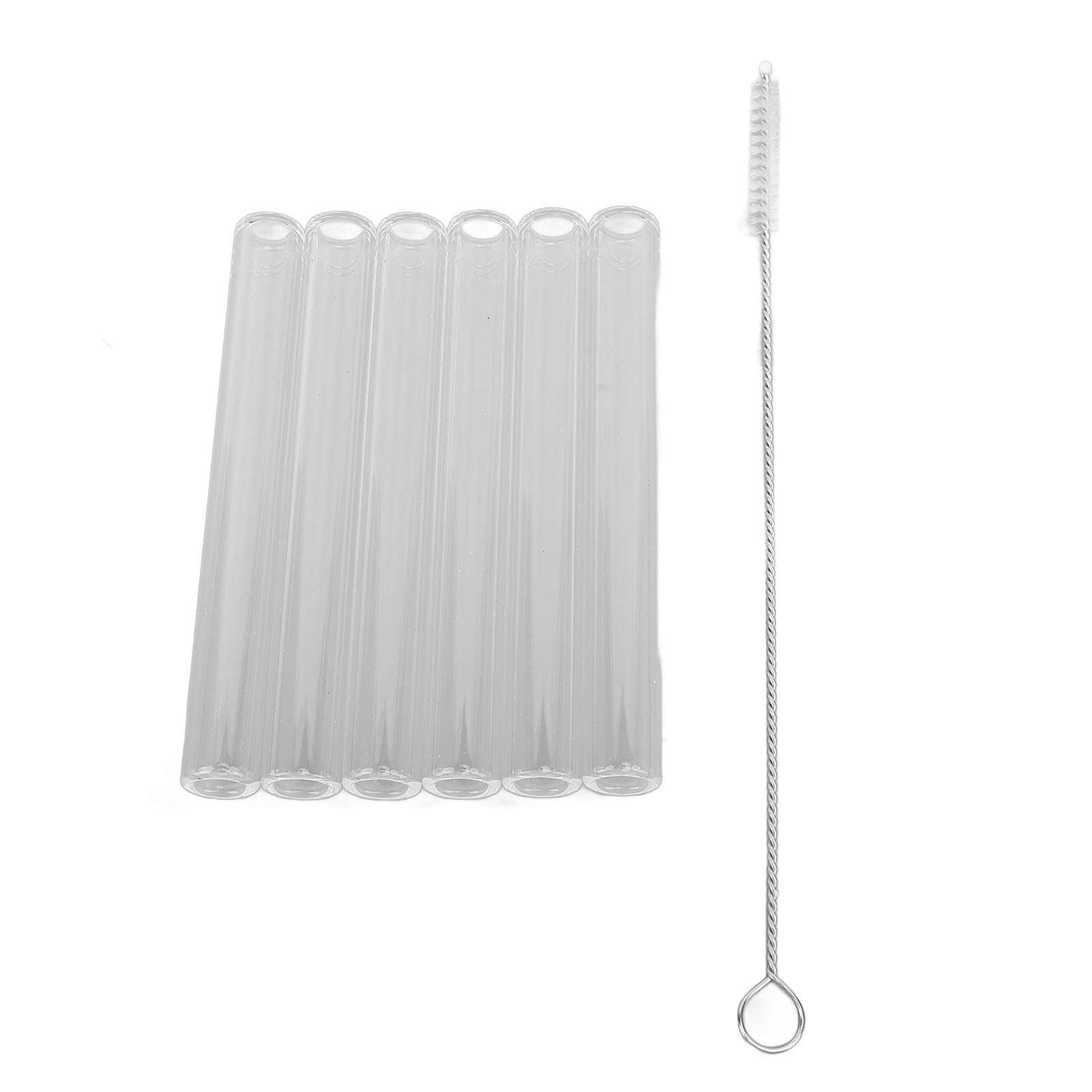 Tubo in Vetro Borosilicato, Tubi di Vetro Infrangibile Resistente Alte Temperature, Trasparente per Osservazione Precisa, 6 Pezzi per Laboratorio Scuola Fai da Te