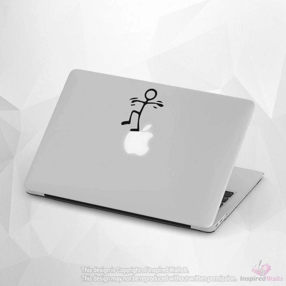 Stick Man On Laptop MacBook iPad Tablet NoteBook Autocollant Vinyl Skin by Inspired Walls®