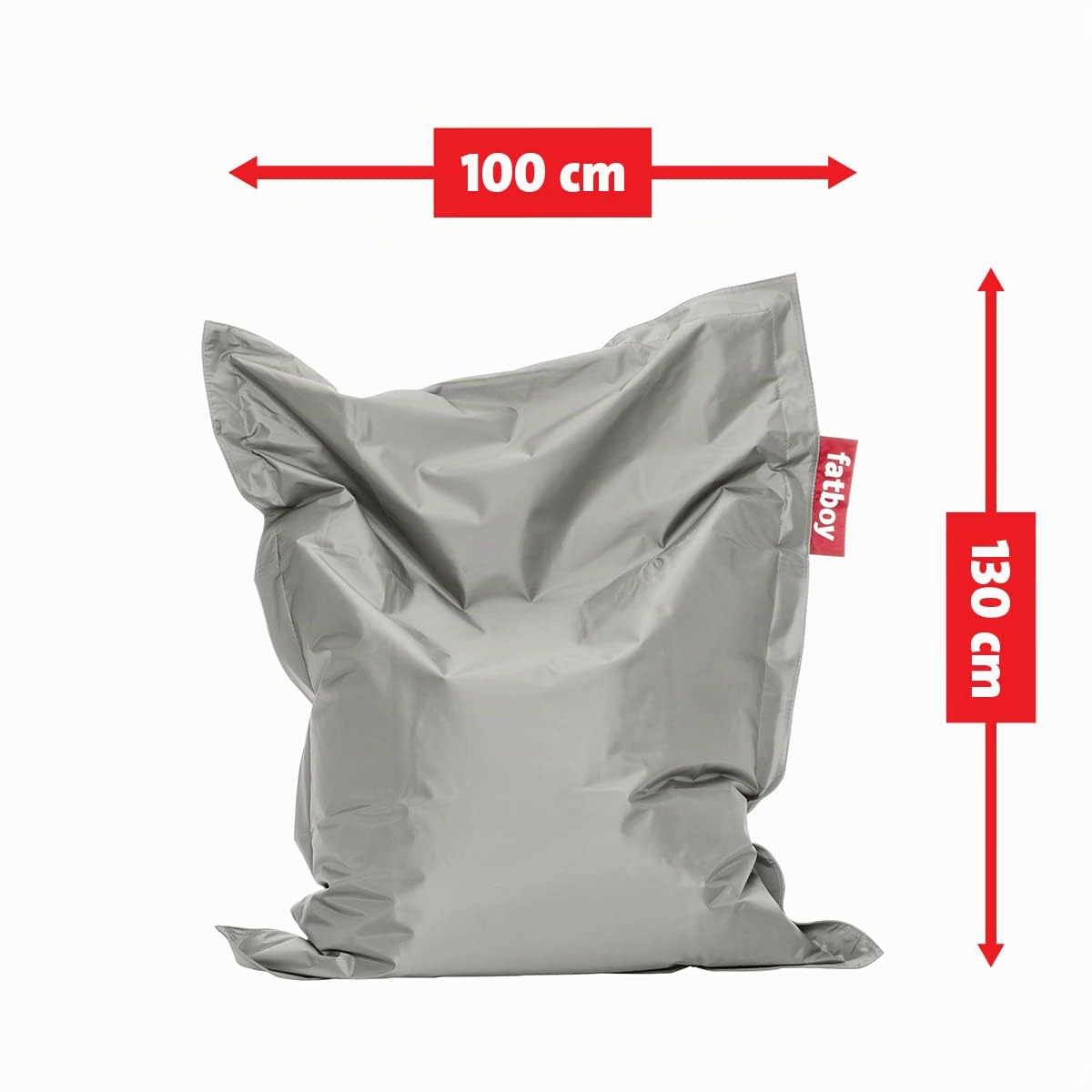 Fatboy Original Pouf Enfant - 100 x 10 cm - Argent | Fauteuil Enfant Robuste et Durable pour l'Intérieur - Fauteuil Pouf en Nylon - Bean Bag Confortable et Rechargeable