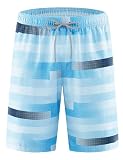 APTRO Men's Swim Trunks 9" Quick Dry Bathing Suit Big & Tall Beach Swimsuits #371 Stripes Blue M