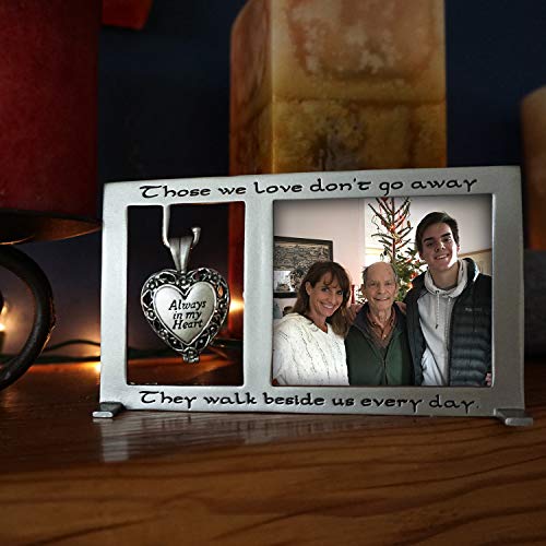 Abbey & CA Gift Bilderrahmen mit Phiole für Asche oder als Andenken, Beerdigung oder Beileidsgeschenk für den Verlust eines geliebten Menschen, für 6,3 x 5,7 cm große Fotos