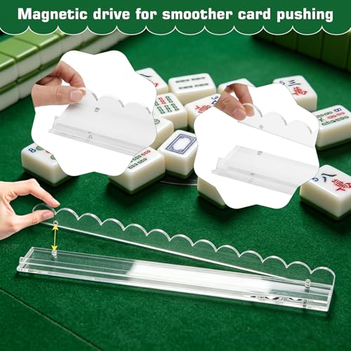 4 piezas soportes acrílicos para Mahjong con empujadores miniatura 3