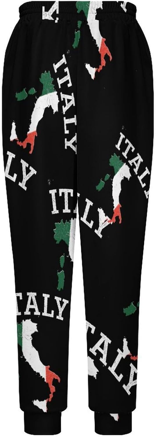 Italy Flag Map Men Pants Lightweight Sweatpants Joggers Pant 4XL