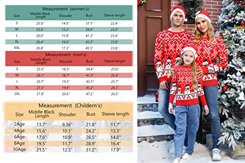 Marvmys Ugly Christmas Sweater Family Set Mens Snowman Xmas Pullover Holiday Jumper Tops Red #TOP5