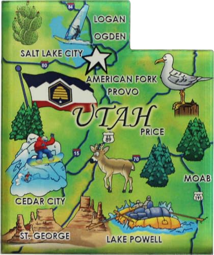 Imán decorativo de acrílico forma mapa de Utah