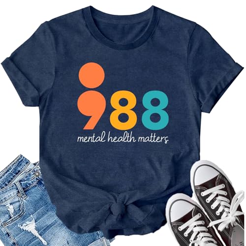 LBP Womens Mental Health Matters Shirt Sunflower & 988 Short Sleeve Tee