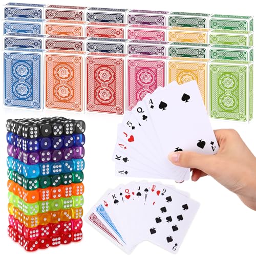 Set de 224 naipes de póker y dados de colores miniatura 7