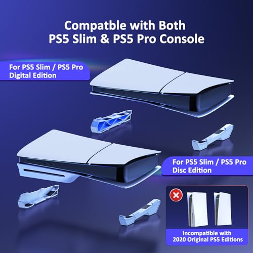 Image of NexiGo Horizontal Stand for New PS5 Slim and Pro Console, [Minimalist Design], Base Stand for PS5 Accessories, Compatible with PlayStation 5 Slim /Pro Disc & Digital Editions, White