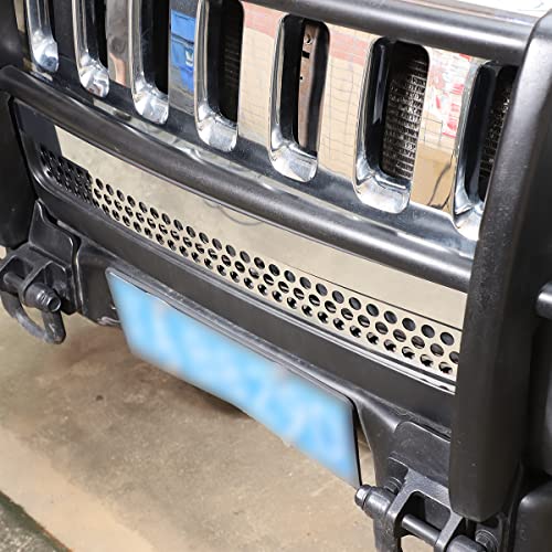 Image of Front Grill Mesh Inserts for Hummer H3 2005-2009 Accessories, Front Bumper Air Inlet Vent Center Grille Cover Bug Screen Deflector, Front Grill /Mesh Grille Grid Inserts Cover Panel Trim