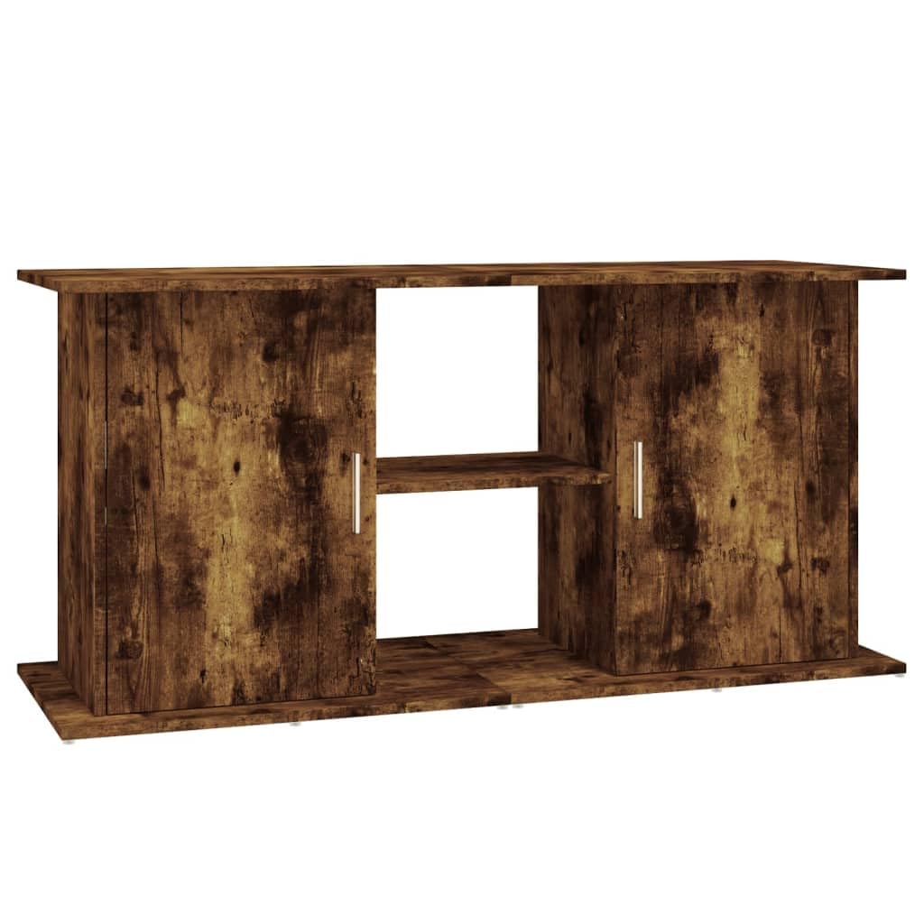 vidaXL Aquarium Stand, Fish Tank Cabinet with Storage, Fish Tank Stand for Home Living Room, Aquarium Cabinet, Smoked Oak Engineered Wood