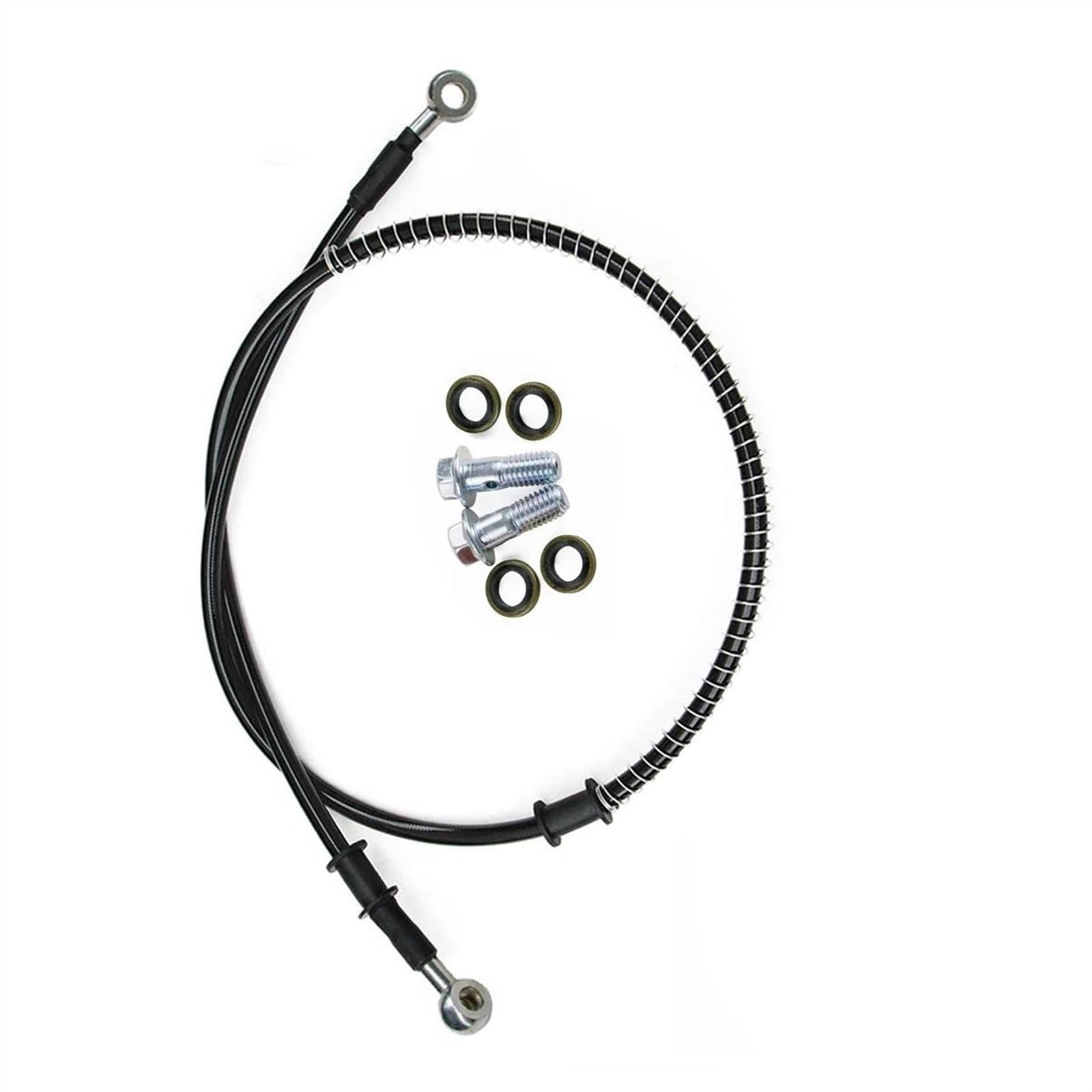 Motorbike Part 400mm/40cm-2300mm/230cm M8 28°-28° Motorcycle Braided Steel Hydraulic Brake Line Clutch Oil Hose Tube Pipe(1500mm)