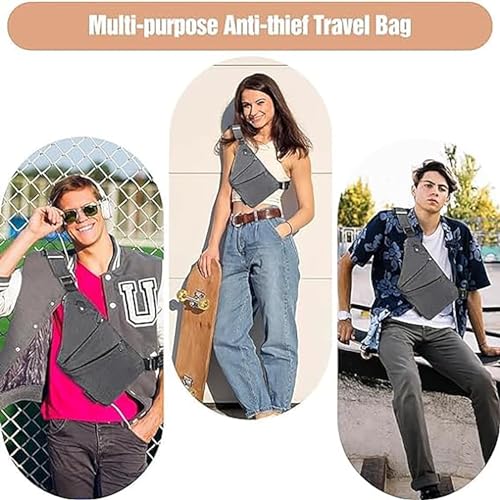 Safecarry Anti-Theft Travel Bag, Anti Thief Slim Sling Bag, Cross Body Travel Bag for Women Men3