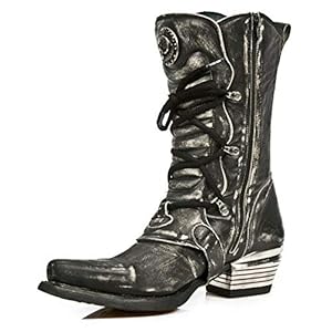Amazon.com | New Rock M.7993-S3 Men's Black and Grey Leather