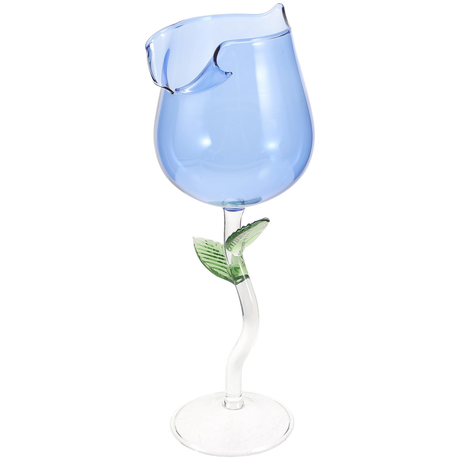 Copa de vino azul de vidrio fácil de limpiar y agarre estable