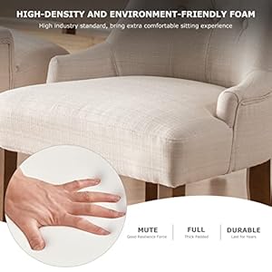 COLAMY Wingback Upholstered Dining Chairs Set of 4, Fabric Side Dining Room Chairs with Tufted Button, Living Room Chairs for Home Kitchen- Beige COLAMY Wingback Upholstered Dining Chairs Set of 4 Fabric Side Dining Room Chairs with Tufted Button Living Room Chairs for Home Kitchen Beige