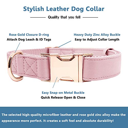 Runwing Soft Leather Dog Collar And Leash (6.6') Set thumb #2