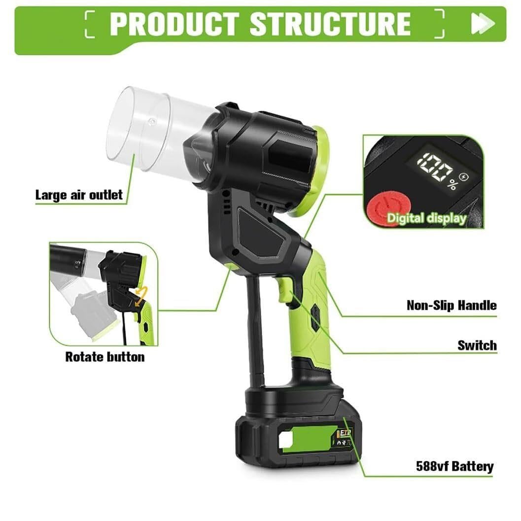 Soplador de Hojas inalámbrico 4000 mAh, soplador de jardín a batería