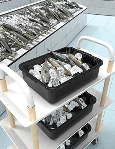 5-Pack Commercial Bus Tubs Box/Tote Box, Black Plastic Storage with Handles, Wash Basin Tub 8 Liter - Thumbnail 4